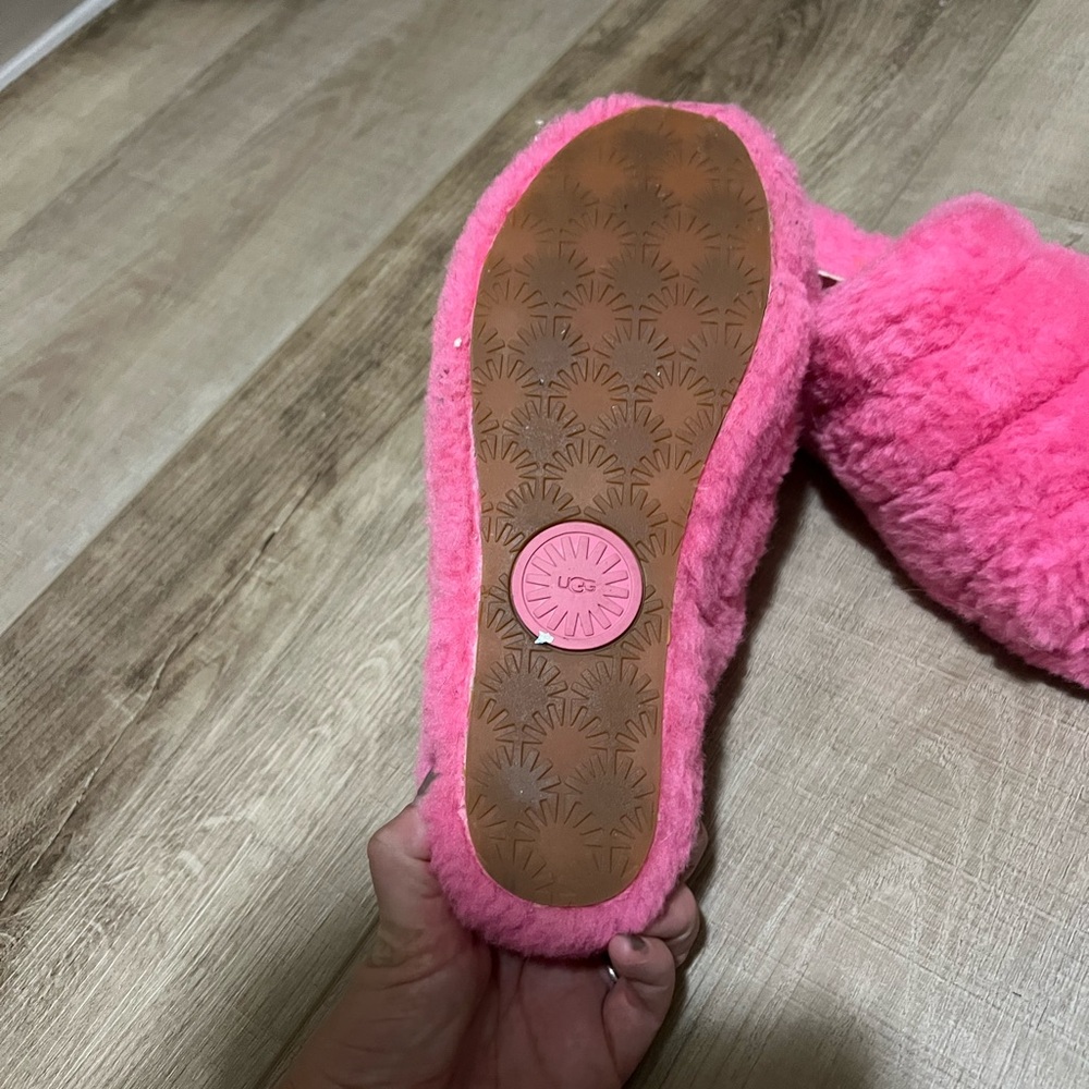 UGG Vibrant Pink Fluffy Slippers